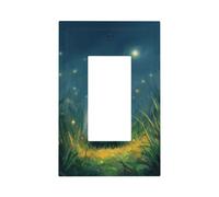 Cute Ghost Floating in Grassy Fields Light Switch Wall Plate Faceplate Cover Single Rocker 1 Gang Decorator Outlet Receptacle Covers for Home Kitchen Room Bathroom Decor
