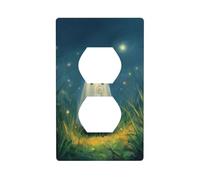 Cute Ghost Floating in Grassy Fields Outlet Cover Light Switch Cover Decorative 1 Gang Wall Plate for Kitchen Room Bathroom Size 7x11.4cm
