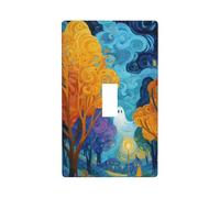 Cute Ghost Flying in The Park Light Switch Cover Decorative Single Toggle 1 Gang Wall Plate for Kitchen Farmhouse Bedroom Bathroom Art Decor