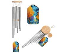 Cute Ghost Flying in The Park Wind Chimes Memorial Deep Tone Windchime with 6 Aluminum Tubes Outdoor Backyard Garden Decoration