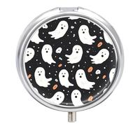 Cute Ghost Halloween Pattern Pill Case Pill Box with 3 Compartments