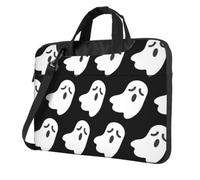 Cute Ghost Halloween Pattern Printed Laptop Bag 13 inch, Triple-Layers Protection Shockproof Crossbody Laptop Shoulder Bag for Men Women