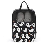 Cute Ghost Halloween Pattern Shoe Bag Waterproof & Breathable Shoe Pouch for Travel, Portable Carry Case for Sports Sneakers, Gym, Vacation