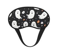 Cute Ghost Halloween Pattern Sleep Mask for Women Men Eye Mask for Sleeping Light Blocking Sleeping Mask with Elastic Strap Blindfold for Flight Nap Soft Breathable Travel Eye Cover for Side Sleeper