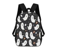 Cute Ghost Halloween Pattern Travel Backpack Laptop Backpack 17 Inch