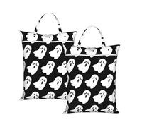Cute Ghost Halloween Pattern Travel Laundry Bag with All-Over Print,Water-Resistant Twill Fabric,Smooth Zipper, Top Carry Handle,Hanging Loop,Large 58x46cm