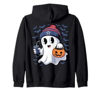 Cute Ghost Halloween Spirit Trick or Treating Spooky Fun Zip Hoodie