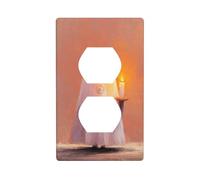 Cute Ghost Holding A Candle Simple Outlet Cover Light Switch Cover Decorative 1 Gang Wall Plate for Kitchen Room Bathroom Size 7x11.4cm