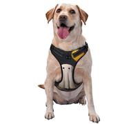 Cute Ghost Holding A Yellow Balloon No Pull Dog Harness Adjustable Reflective Oxford Easy Control Medium Large Dog Harness