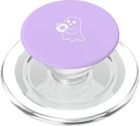 Cute Ghost Holding Vinyl Record Music Graphic - Lilac PopSockets PopGrip for MagSafe