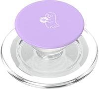 Cute Ghost Holding Vinyl Record Music Graphic - Lilac PopSockets PopGrip for MagSafe