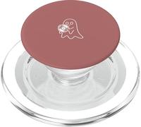 Cute Ghost Holding Vinyl Record Music Graphic - Rose PopSockets PopGrip for MagSafe