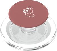 Cute Ghost Holding Vinyl Record Music Graphic - Rose PopSockets PopGrip for MagSafe