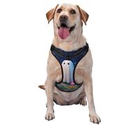 Cute Ghost In A Flower Field No Pull Dog Harness Adjustable Reflective Oxford Easy Control Medium Large Dog Harness