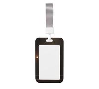 Cute Ghost in Old Haunted House Sliding Id Badge Holder Hard Plastic Work Card Case Name Tag Protector for Nurses Office