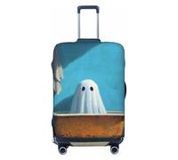 Cute Ghost in The Bathtub Elastic Travel Luggage Covers Dustproof Scratch-Resistant Suitcase Protector Fit 22-24 Inch