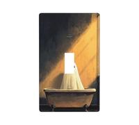 Cute Ghost in The Bathtub Minimalist Light Switch Cover Decorative Single Toggle 1 Gang Wall Plate for Kitchen Farmhouse Bedroom Bathroom Art Decor