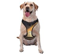 Cute Ghost In The Bathtub Minimalist No Pull Dog Harness Adjustable Reflective Oxford Easy Control Medium Large Dog Harness