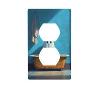 Cute Ghost in The Bathtub Outlet Cover Light Switch Cover Decorative 1 Gang Wall Plate for Kitchen Room Bathroom Size 7x11.4cm