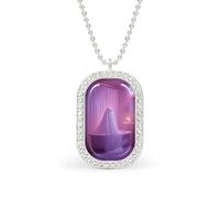 Cute Ghost in The Bathtub Rectangle Pendant Necklace Silver Women Jewelry Alloy Keychain Tag Jewelry