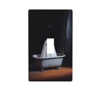 Cute Ghost in The Bathtub Spooky Light Switch Cover Decorative Single Toggle 1 Gang Wall Plate for Kitchen Farmhouse Bedroom Bathroom Art Decor