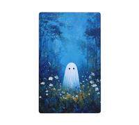 Cute Ghost in The Forest White Flowers Single Toggle Blank Wall Plate Light Switch Cover Decorative 1 Gang for Kitchen Room Bathroom Size 11.4x7cm