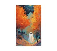 Cute Ghost in The Park Autumn Tree Single Toggle Blank Wall Plate Light Switch Cover Decorative 1 Gang for Kitchen Room Bathroom Size 11.4x7cm