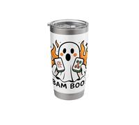 Cute Ghost Mahjong Player Spooky Tile Game Stainless Steel Insulated Tumbler