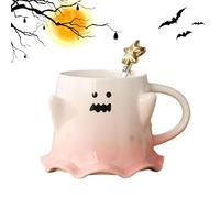 Cute Ghost Mug - 460ml Spoof Porcelain Cup for Water Tea Drinks - Halloween Mugs with Handle for Cafe Kitchen Dining Room Living Room Study