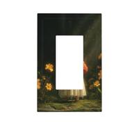 Cute Ghost Mushroom in The Forest Light Switch Wall Plate Faceplate Cover Single Rocker 1 Gang Decorator Outlet Receptacle Covers for Home Kitchen Room Bathroom Decor