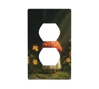 Cute Ghost Mushroom in The Forest Outlet Cover Light Switch Cover Decorative 1 Gang Wall Plate for Kitchen Room Bathroom Size 7x11.4cm