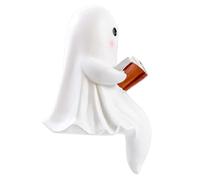 Cute Ghost Night Light - Halloween Resin Ghost Lantern Figurine USB Battery LED Spooky Ambient Lamp for Bedroom Shelf Study Dorm Decor | Accent