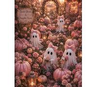 Cute Ghost Notebook - Pink Halloween Journal for Writing and Creative Notes: A Whimsical Floral Pumpkin Patch Design Filled with Gentle Autumn Magic