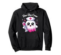 Cute Ghost Nurse Kawaii Boo-Boo Crew Pediatric Halloween Pullover Hoodie