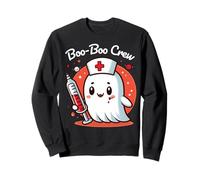 Cute Ghost Nurse Kawaii Boo-Boo Crew Pediatric Halloween Sweatshirt