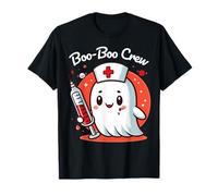 Cute Ghost Nurse Kawaii Boo-Boo Crew Pediatric Halloween T-Shirt