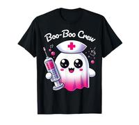 Cute Ghost Nurse Kawaii Boo-Boo Crew Pediatric Halloween T-Shirt