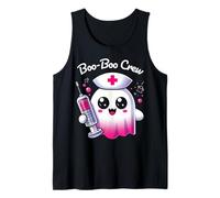 Cute Ghost Nurse Kawaii Boo-Boo Crew Pediatric Halloween Tank Top