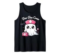Cute Ghost Nurse Kawaii Boo-Boo Crew Pediatric Halloween Tank Top