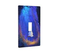 Cute Ghost On The Swing Light Switch Cover Decorative Single Toggle 1 Gang Wall Plate for Kitchen Farmhouse Bedroom Bathroom Art Decor