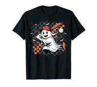 Cute Ghost Playing Baseball Retro Halloween T-Shirt
