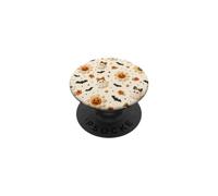 Cute Ghost Pumpkin Daisy Flower Bat Halloween Cozy Pattern PopSockets Adhesive PopGrip