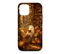 Cute Ghost Pumpkin Fall Autumn Sunflower Bookish Library Case for iPhone 12/12 Pro