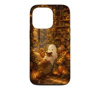 Cute Ghost Pumpkin Fall Autumn Sunflower Bookish Library Case for iPhone 13 Pro