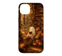 Cute Ghost Pumpkin Fall Autumn Sunflower Bookish Library Case for iPhone 14 Plus