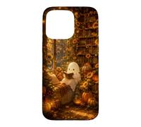 Cute Ghost Pumpkin Fall Autumn Sunflower Bookish Library Case for iPhone 15 Pro Max