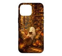 Cute Ghost Pumpkin Fall Autumn Sunflower Bookish Library Case for iPhone 16 Pro Max