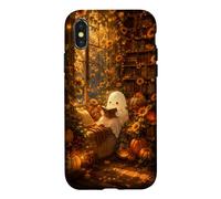 Cute Ghost Pumpkin Fall Autumn Sunflower Bookish Library Case for iPhone X/XS
