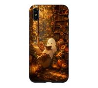 Cute Ghost Pumpkin Fall Autumn Sunflower Bookish Library Case for iPhone XS Max