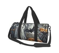 Cute Ghost Pumpkin Lantern Travel Duffel Bag Sports Gym Bag, Lightweight Overnight Weekender Bag With Shoes Compartment Yoga Gym Sports Bag For Men Women